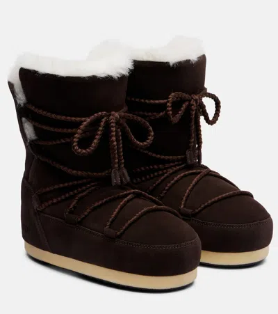 Moon Boot Evx Shearling Boot In Brown