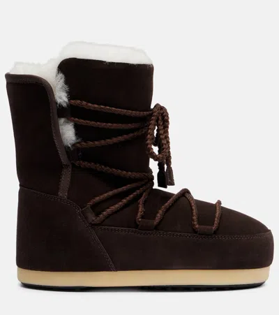 Moon Boot Evx Shearling Boot In Brown