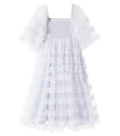 Tutu Du Monde Blooming Blossom Embellished Tulle Dress In Blue