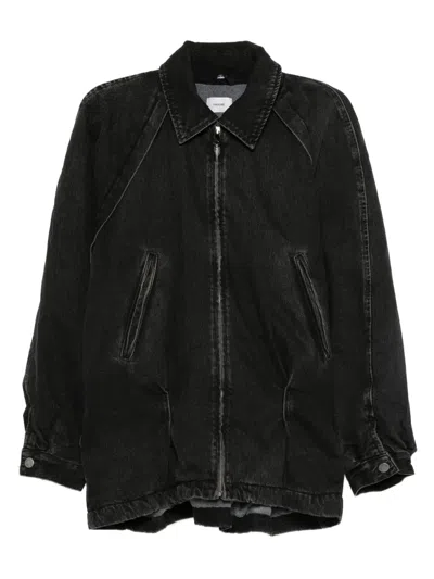 Haikure Denim Jacket Belted Waist In Black