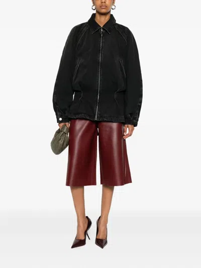 Haikure Denim Jacket Belted Waist In Black