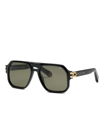 Philipp Plein Eyewear Square-frame Double-bridge Sunglasses In Black