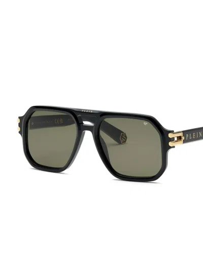 Philipp Plein Eyewear Square-frame Double-bridge Sunglasses In Black