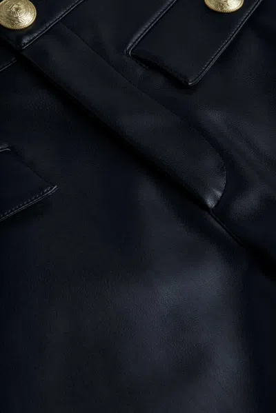 L'agence Dionne Faux Leather High Waisted Shorts In Black