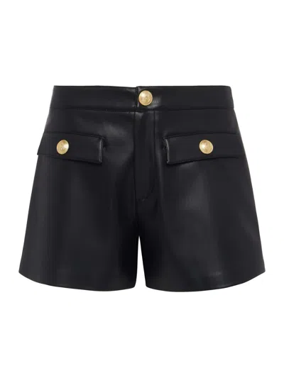 L'agence Dionne Faux Leather High Waisted Shorts In Black