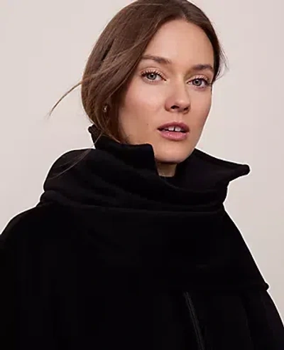 Ann Taylor Zip Scarf Poncho In Black