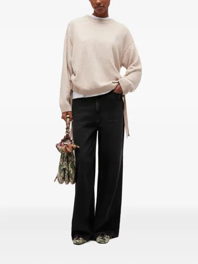 Ganni Drawstring Sweater In Neutral