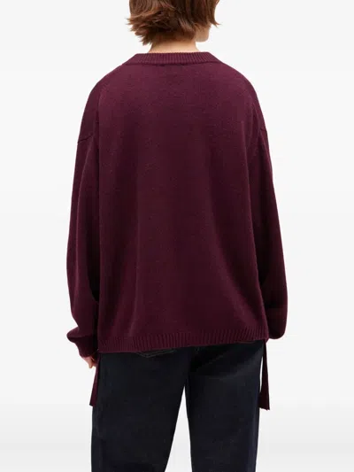 Ganni Knitwear In Bordeaux Wool In Purple