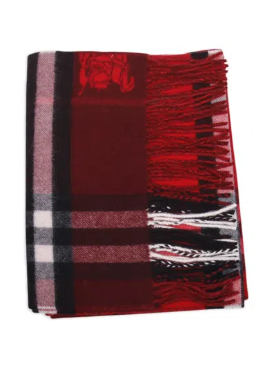 Burberry Checkered Scarf In Red