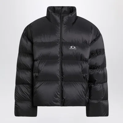 Balenciaga Black Standard Technical Fabric Down Jacket Men In Blue
