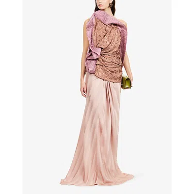 Dries Van Noten Womens Peach Codolla Printed Silk Top In Multi