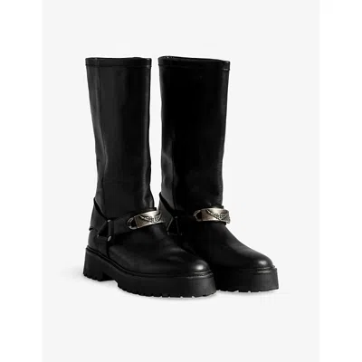 Zadig & Voltaire Angie Buckle-strap Boots In Black
