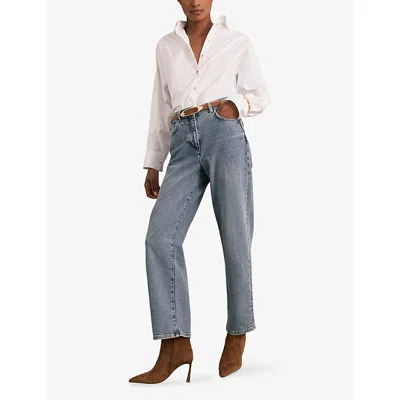 Reiss Tan Suede High Heeled Ankle Boots In Brown