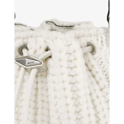 Jimmy Choo Bon Bon N/s Bucket Bag In White