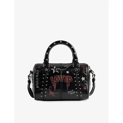 Zadig & Voltaire Womens Black Xs Sunny Vibe Punk Patent-leather Handbag In Black