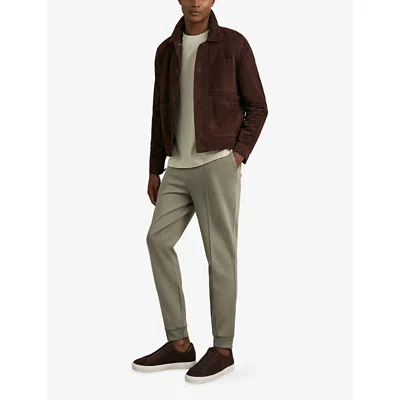 Reiss Mens Dark Sage Green Premier Drawstring-waist Regular-fit Stretch-jersey Jogging Bottoms Xxl In Green