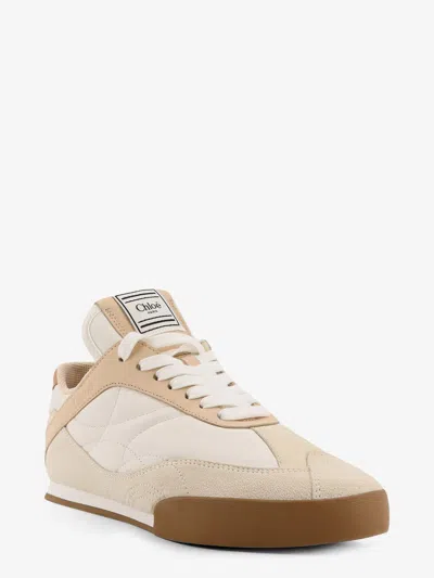 Chloé Multicolor Kick Leather And Suede Sneakers In Nude