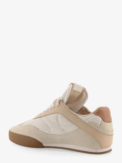 Chloé Multicolor Kick Leather And Suede Sneakers In Nude
