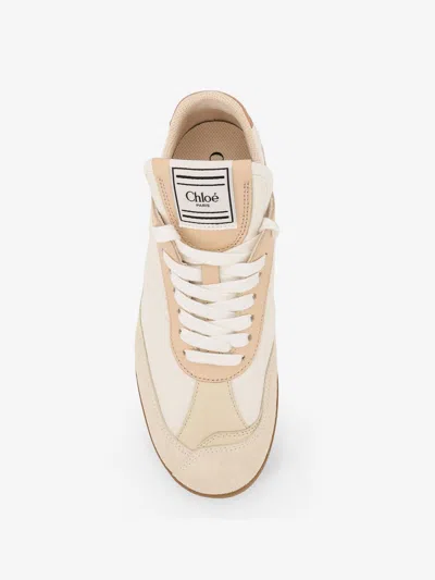 Chloé Multicolor Kick Leather And Suede Sneakers In Nude
