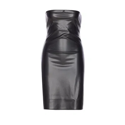 Courrèges Strapless Mini Dress With Back Strap Detail In Black
