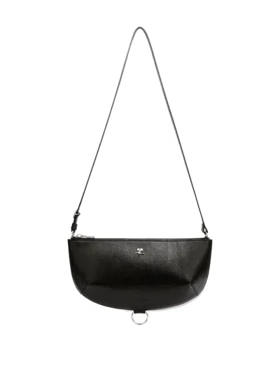 Courrèges Courreges Women Holy Eclipse Leather Shoulder Bag In Black