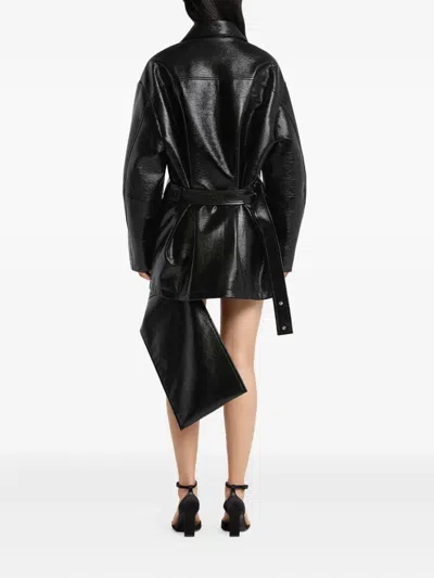 Courrèges Courreges 'vinyl' Black Cotton Blend Jacket Women In Black