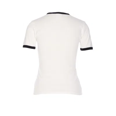 Courrèges Cotton T-shirt With Contrasting Logo Trim Courreges In White