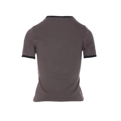 Courrèges Courregès Heritage Contrast T-shirt In Gray