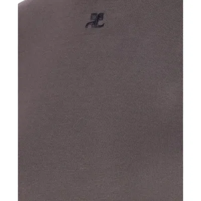 Courrèges Courregès Heritage Contrast T-shirt In Gray