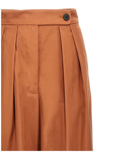 Dries Van Noten High Waist Pleated Wide Leg Trousers In Brown