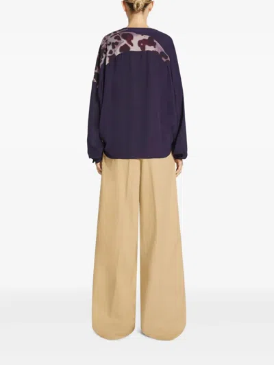 Dries Van Noten Women 01690-camiel 1015 W.w.shirt In Blue