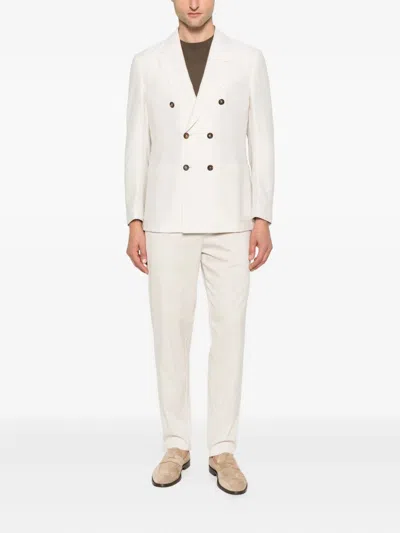 Eleventy Double Breasted Jacket Notched Lapels In Multi