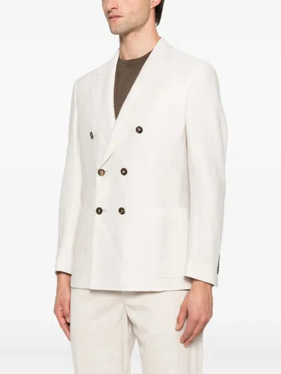 Eleventy Double Breasted Jacket Notched Lapels In Multi