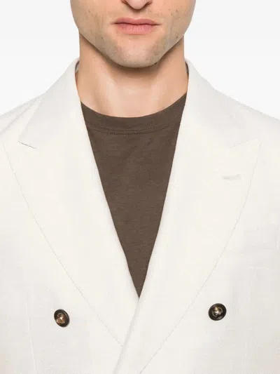 Eleventy Double Breasted Jacket Notched Lapels In Multi