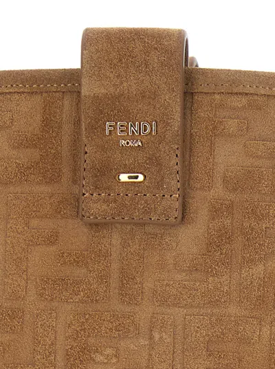 Fendi Cavallerizzo Boot Suede Ff Rubber Sole Boots Beige In Brown