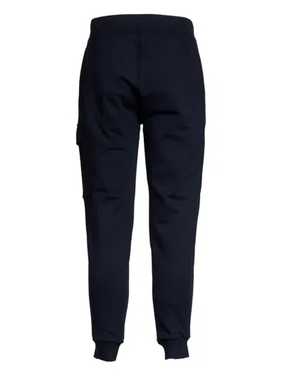 C.p. Company Diagonal Raised Fleece Cargo Sweatpants In Blue