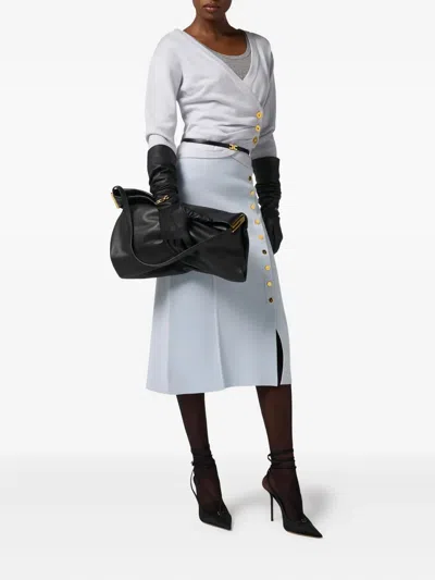 Elisabetta Franchi Crossover Button Sweater In Multi