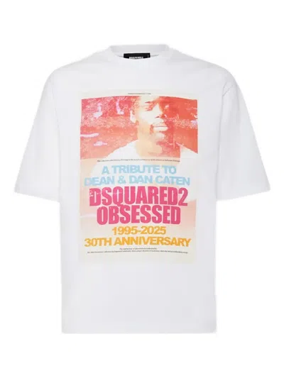 Dsquared2 Dsquared White Cotton T-shirt In Multi