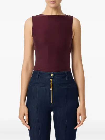 Elisabetta Franchi Decorative-buttons Ribbed Tank Top In Multi