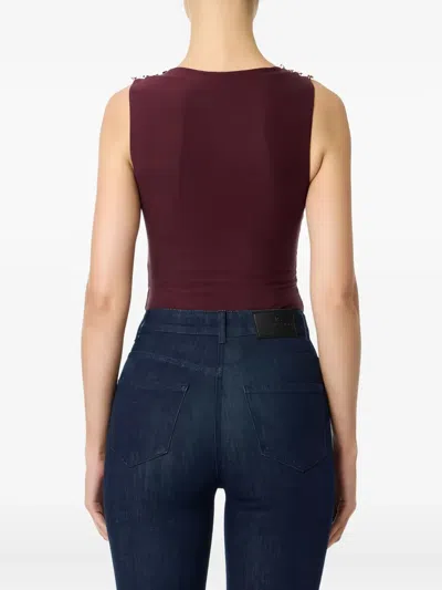 Elisabetta Franchi Decorative-buttons Ribbed Tank Top In Multi