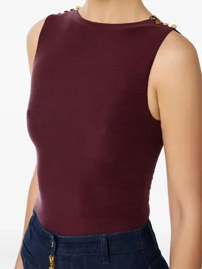 Elisabetta Franchi Decorative-buttons Ribbed Tank Top In Multi