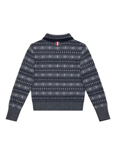 Thom Browne Fairisle Round-collar Pullover In Multi
