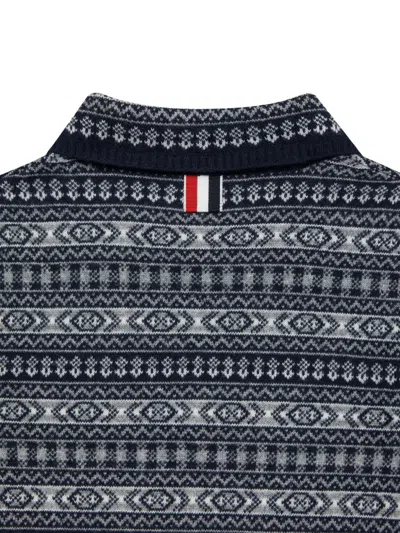 Thom Browne Fairisle Round-collar Pullover In Multi