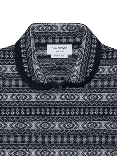 Thom Browne Fairisle Round-collar Pullover In Multi
