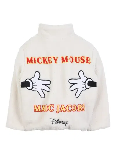 Marc Jacobs Kids Faux Shearling Mickey Mouse Jacket In Neutral
