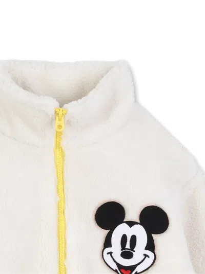 Marc Jacobs Kids Faux Shearling Mickey Mouse Jacket In Neutral