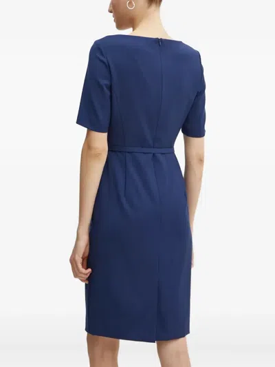 Hugo Boss Daleah Belted Dress In Blue