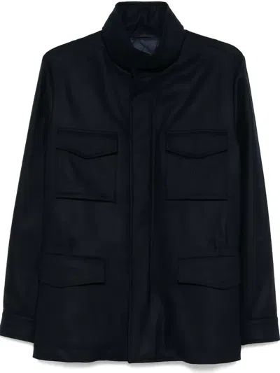 Boglioli Utility Jacket With Four Front Pockets In Blue