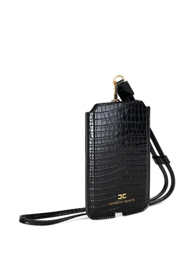 Elisabetta Franchi Crocodile-print Phone Case In Black
