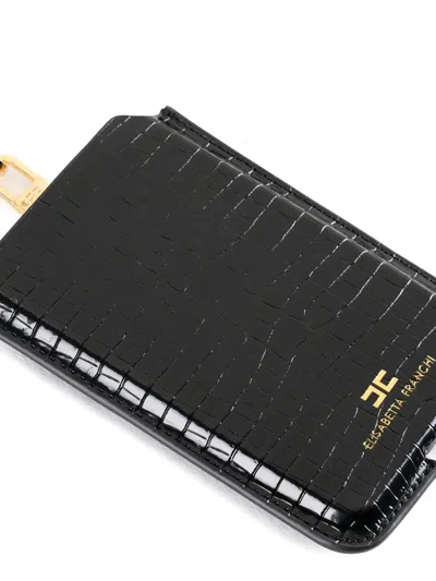 Elisabetta Franchi Crocodile-print Phone Case In Black
